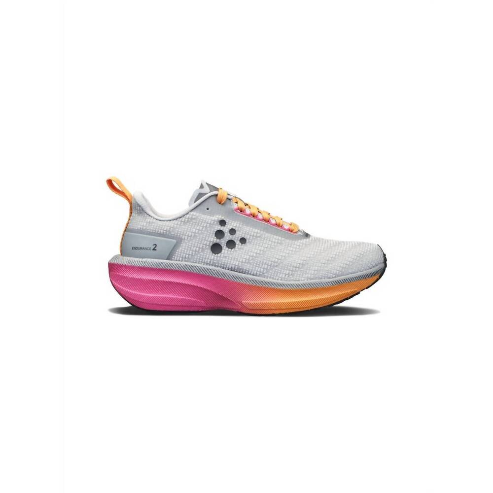 NEW CRAFT women's endurance 2 running shoes in platnum/sour
